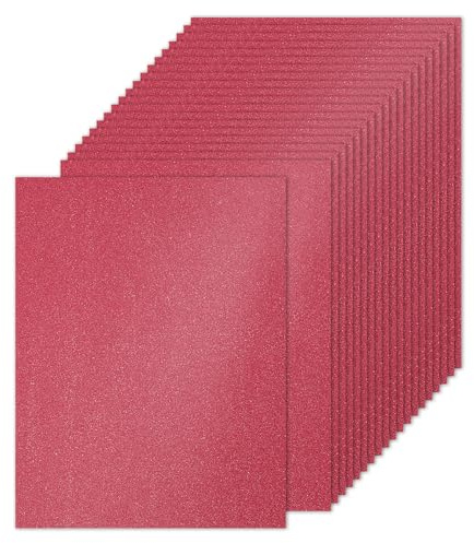PATIKIL 20 Fogli Cartone Glitterato Rosso Scuro 8.5 x 11, Carta Cartoncino Glitter Rettangolare Premium Scintillante Artigianato Cartoncino 250gsm per Scrapbook Carta Arte Matrimonio