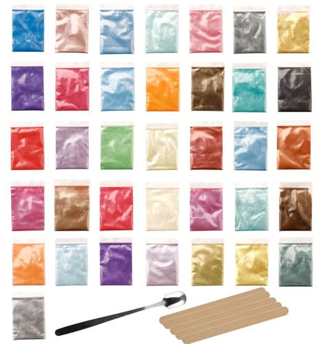 Nurila 36 Farben Epoxidharz Farbe 3g, Farbpigmente für Gießpulver, Mica Powder, Farbe für Gießpulver für Diy Kunstharz Gießharz, Kerze, Schmuckherstellung, Badebombe, Kosmetischer