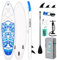 FunWater Aufblasbares Stand Up Paddle Board Multifunktionale Paddelboards mit Flossen, Knochleine, SUP Pump, Paddel, Sup-Rucksack, Für Erwachsene und Aller Könnensstufen (10'6-Tiki BLAU)