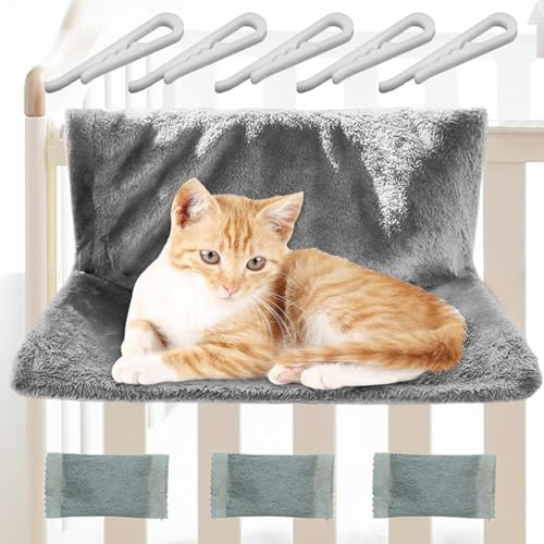 Katzenbett für Heizungen,Heizkörperbett für Katzen,Katzenheizungsliege mit kuscheligem Plüschbezug,Kuschelige Katzenheizungsliege,Katzenhängematte Heizung,Heizungsliege Katzen für alle Heizkörper