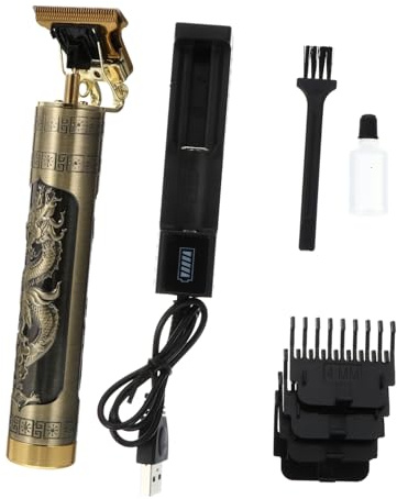 VALICLUD Kit Profesional de Cortapelos Eléctricos con Patrón Vintage Tallado Cortadora para Incluye Peines Guía Batería y Cargador Recortadora Silenciosa para Cortes Precisos Casa