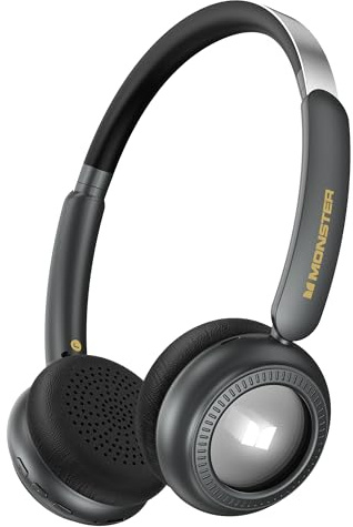 Monster N-Tune MINI 01 Wireless On-Ear Headphones - Bluetooth 6.0 Wireless Headset with Speed Charge, Clear Audio, 50H Playtime, Comfortable & Lightweight Design, Hands-Free Calls (Black)
