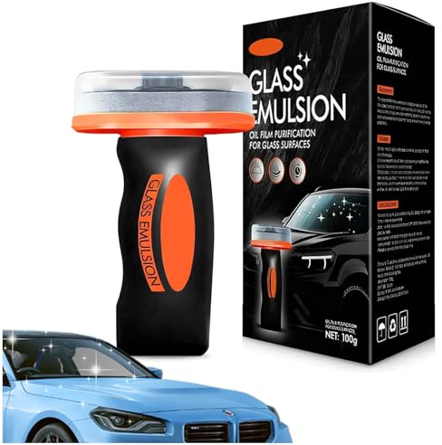 Q4 Glass Guard, Q4 Spazzola Per Pellicola D'Olio,Spazzola per rimuovere la pellicola di olio dai vetri dell'auto, Detergente per parabrezza dell'auto,Detergente per vetri in emulsione manuale