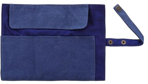 Estuche Portátil para Relojes de Lona Azul, Rollo Organizador Compacto | Cierre Seguro Cordón, Diseño Fino Enrollable, Gran Capacidad para Guardar hasta Cinco Unidades durante Viajes
