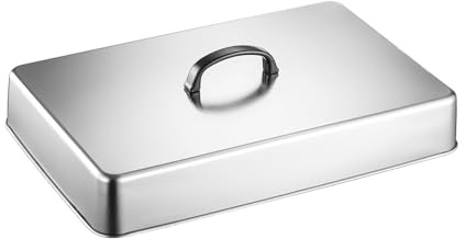 Generico Coperchio rosolatore per Piastra,43,5 x 28,2 x 6,6 cm Coperchio Rettangolare in Acciaio Inossidabile per Cottura a Vapore - per Cottura a Vapore,da Cucina Interno Esterno BBQ e Piastra Comme