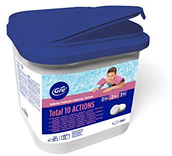 Multifunzione 10 azioni acqua piscina con cloro antialghe ph Multiazione, 5 Kg.