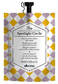 Davines The Spotlight Circle, Extra Shine Boosting Hair Mask - Polishes & Smooths for Glossy Color - Moringa Oil Formula Illuminates Dull Hair Weightlessly, 1.69 Fl Oz