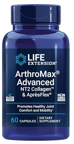 Life Extension ArthroMax® Advanced NT2 Collagen™ & AprèsFlex®, glucosamine sulfate, Boswellia (Indian Frankincense), Joint Health, Mobility, Gluten-Free, Non-GMO, 60 Capsules