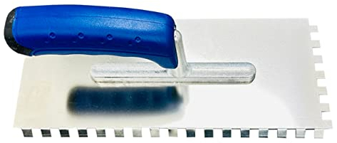 Karl Dahm Truelle à dents pliantes inoxydable 10 mm I Truelle avec pli pour soulager le poignet I Développée par le carreleur pour mur et sol - 11737