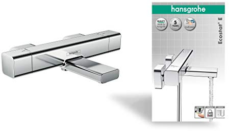 hansgrohe Ecostat E Aufputz Wannenthermostat (für 2 Funktionen) Chrom, Auslaufhöhe 70mm