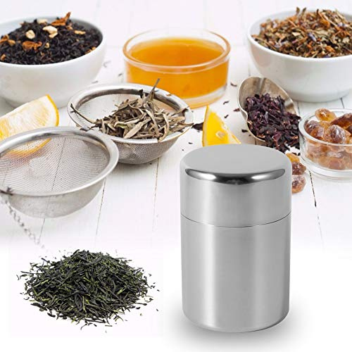 Juego de recipientes herméticos de acero inoxidable, recipientes de latas de té de acero recipientes de cocina para el hogar, té, café, almacenamiento de azúcar(S)