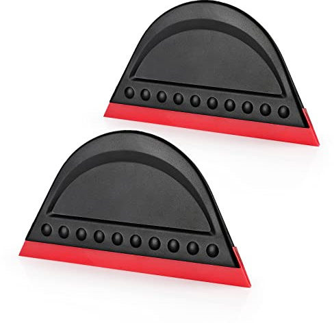 FOSHIO 2 Pack Black Mini Squeegee for Vinyl, Window Tint Car Film Wrap, Sign Making, DIY Crafting, Wallpaper Smoothing Tool, Squeegee for Window Cleaning for Car Windshield, Window, Mirror, Glass Door