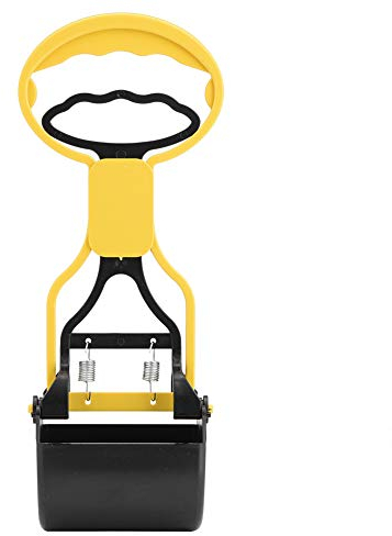 Wakects Paletta per Escrementi Animali con Manico Lungo, 28 cm, Portatile, Giallo, 28 x 8,7 cm