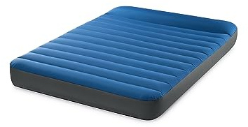 Intex 60412E TruAire Luxury Camping Mattress: Fiber-Tech – Puncture-Resistant Laminate – QuickFill USB Air Pump – 600lb Weight Capacity – Full Size, Blue