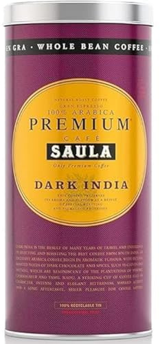 SAULA PREMIUM Café Lata Gran Espresso Dark India 500g. Grano 100% Arábica