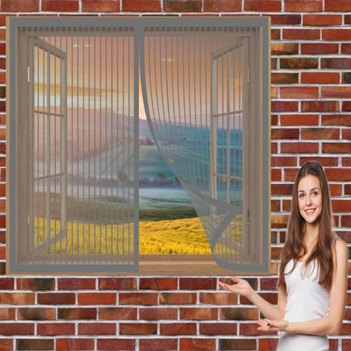 Magneti Rete Anti Zanzare Zanzariera 90 x 168 cm Zanzariera con Nastro Magico Prevenire Zanzare e Insetti Tenda Anti-Insetti Zanzare Zanzariera Porta Finestra, Grigio