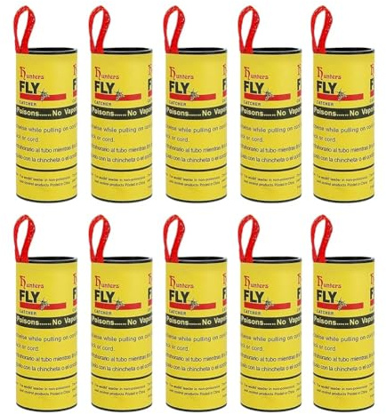 18 Packs Pesticide Free Fly Paper Strips, Sticky Fly Catchers Set Fruit Fly Trap Insect Sticky Trap for Indoors and Outdoors Use