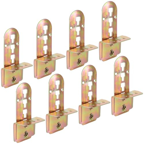 ZOFUN Juego de 8 conectores de cama, herrajes para colgar en altura, 14 x 4,7 cm, herrajes para cama y somier, soporte para vigas centrales y somieres, conector de vigas centrales, ángulo de cama