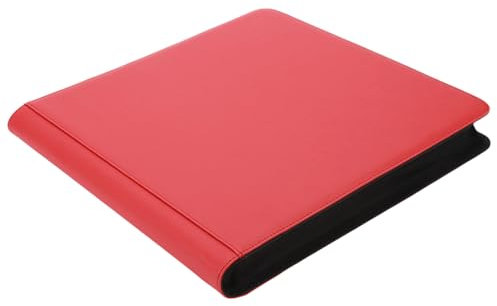Pasdrucn 20 Seiten 480 Taschen Sammelkarten Album Heft Ordner Buch, 10x7cm Sammelalbum Für Pokemon Karten, Wasserdicht PU Leder Reißverschluss Binder, Karten Sammelalbum Für Karten (Rot)
