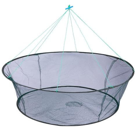 HondoKet Foldable Drop Net Fishing Landing Nets Crayfish Shrimp Catcher Prawn Bait Crab Shrimp Pier Harbour Pond Mesh 150cm