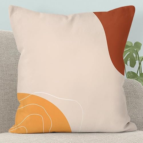 Kissenbezug 60x60 Beige Gelb Leinen Kissen Sofakissen, Balkon Outdoor Wohnzimmer tuhl Schlafzimmer dekokissen Kissenbezüge für,mit Verstecktem Reißverschluss.