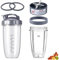 Juego de 7 vasos de licuadora Nutribullet y cuchilla de repuesto de 32 onzas con 1 tapa abatible para llevar y 1 anillo de tapa y cuchilla extractora compatible con licuadora