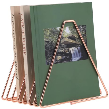 ULTECHNOVO Organizador Metálico de Escritorio para Revistas y Archivos Revistero Resistente con Compartimentos Rosa Dorado Soporte Versátil para y Álbumes