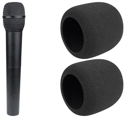 SOULWIT 2 Piezas Espuma Micrófono Filtro Antipop para Audio-Technica ATH ATW-1102, Protector de Mic Cubierta Pantallas antiviento Parabrisas - Negro