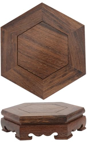 IWOWHERO Base Portavaso in Legno Massello Set 2 Pezzi Supporto per Fioriera da Interno Espositore Stabile per Vaso di Fiori Piedistallo Decorativo per Piante da Soggiorno e Ufficio