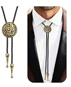Adramata Corbata Bolo para Hombre - Cordón de Cuello de Vaquero, Collar Western para Disfraces de Halloween, Accesorio Bolo para Mujer Hombre