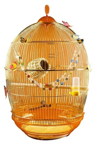 Small Bird Cage Golden Retro Birdcage Large Metal Bird Villa Hangable Parrots Java Sparrows Budgerigars Cockatiels Flight Bird Cage