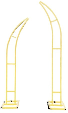 Soporte de Fondo de Arco de Boda Curvado Dorado, 2 uds., for Despedida de Soltera y Ceremonia, Medio Arco de Globo de Metal(Gold,2pcs 2.1X1.8M)
