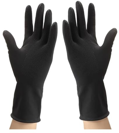 Rengöringshandskar, Vattentäta latexhandskar for kök, rengöring, tvätt, diskhandskar(Black L)
