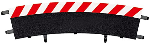 Carrera 20020566 Digital 124 Outside shoulder high banked curve 3/30° (6), end piece (2) Slot Car Track Accessory, Multicoloured, One Size