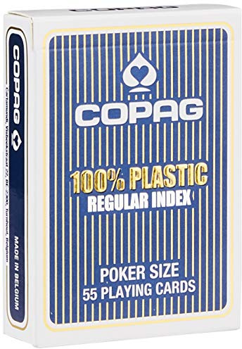 COPAG - Carte da Poker 100% Plastica (PVC) - Blu (Regular Face)