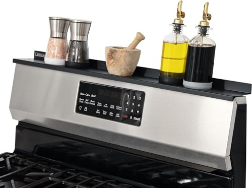 StoveShelf 30 Length Black Magnetic Shelf for Kitchen Stove - Kitchen Storage Solution with Zero Installation - Over Stove Spice Rack Organizer