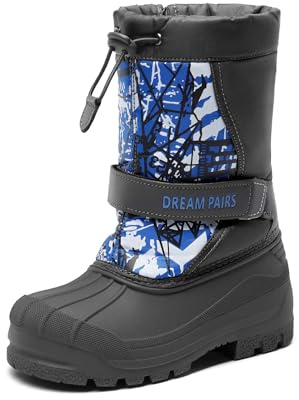 DREAM PAIRS Kids Bambino Bambina Stivali da Neve Impermeabile Invernali Stivali Caldi Foderati in Pelliccia Sintetica per Ragazzi e Ragazze,Size 28.5,Marina Militare,KAMICK