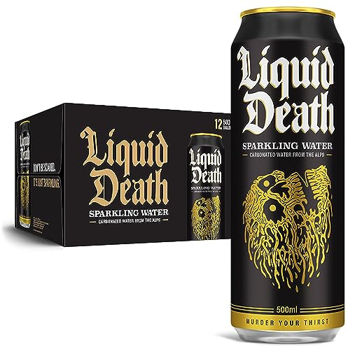 Liquid Death Sparkling Mountain Water, 12 x 500 ml