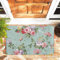 JOOCAR Door Mat Retro Watercolor Green Pink White Floral Door Mat for Indoor, 45x75 cm, Non-slip Entrance Rug Machine Washable Soft Doormats for Kitchen Bathroom Bedroom