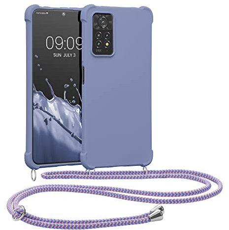 kwmobile Carcasa Colgante Compatible con Xiaomi Redmi Note 11 Pro/Note 11 Pro (5G) / Note 12 Pro (4G) Funda con Cuerda - Funda con Correa Colgante Ajustable - Lila Mate