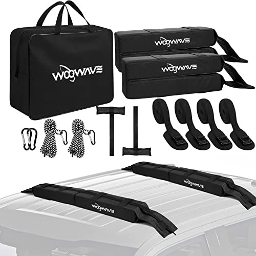 WOOWAVE Folding Kayak Soft Roof Rack Pads Universal Kayak Carrier Car Rack