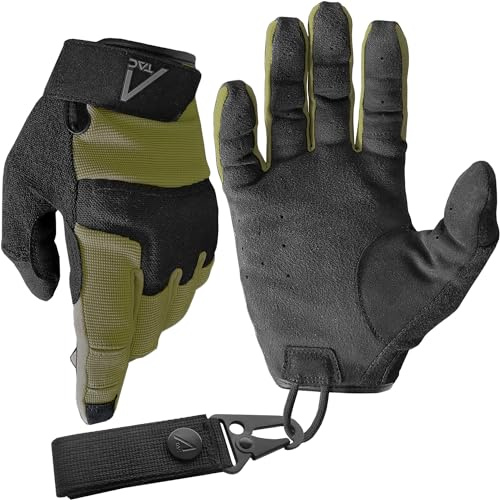 ACE Schakal Guanti da esterno - Guanti tattici per Airsoft, Paintball e sport di tiro - Con funzionalità touchscreen - Verde - L