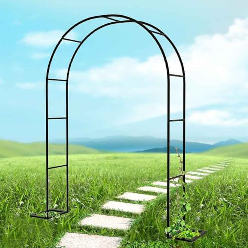 WCQSYY Arco De Jardin para Plantas Arco De Hierro Forjado para Plantas Trepadoras Arco De Rosales para Plantas Trepadoras,Blanca,W1.2M*H2.2M