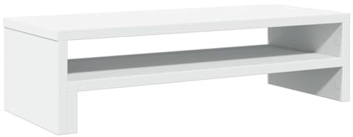 vidaXL Support de moniteur blanc 54x22x15 cm bois d'ingénierie, support de moniteur pour bureau, étagère de moniteur, support de moniteur d'ordinateur