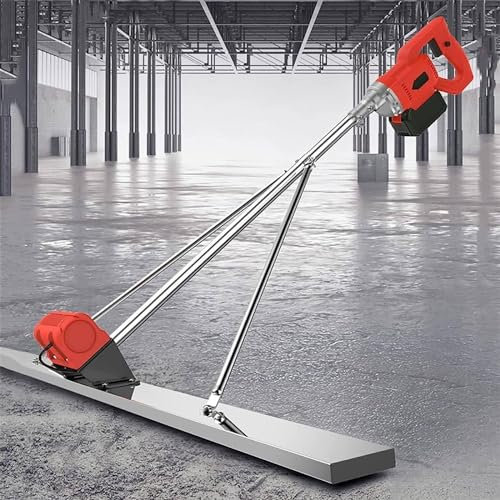 UKLULUAMZ Outil de Finition de béton de Chape électrique, Machine vibrante de Finition de Ciment de Chape électrique sans Fil, Outil Vibrant de béton (2 Battery 1.5m)