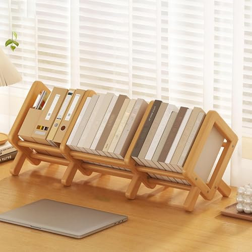 Förvaringsbox För Cd-skärm I Bambu - Multifunktionsbordsorganisator För Kontor Eller Sovsal - Justerbar Bokhylla För Cd-skivor Och Böcker - Enkel Installation(Size:52/102 * 22 * 25cm,Color:Naturlig)