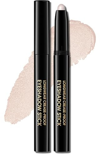 Erinde Pearl Glitzer Lidschatten Stift, Glitter Eyeshadow Stick Wasserfest & Langanhaltend, Creme Shimmer Crayon Eyeliner, Metallic Shimmer Augen Makeup Pen #06 Oyster Shimmer