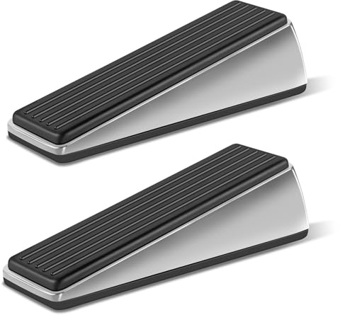 Premium Door Stop 2 Pack, Heavy Duty Door Wedge, Door Wedges Indoors with Anti-Scratch Rubber Surface - for Door Gaps from 0.43 to 1.3 Inches(1.15-3.3 CM)