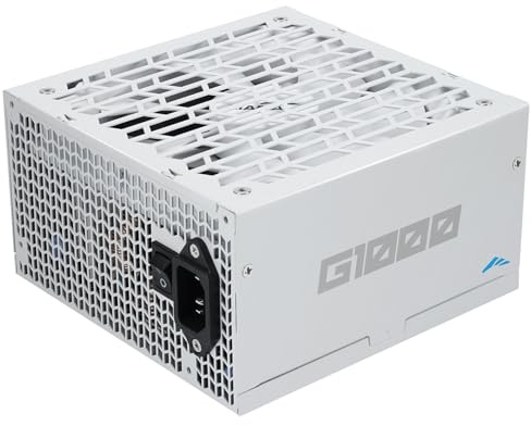 SAMA G1000 1000W Guld PSU, ATX 3.1, PCIe 5.1, Fullt modulär, Vit | 80 Plus guldcertifierade, Cybenetics-klassificerade och japanska kondensatorer, 140mm FDB Silent Fan ECO-läge Gaming PSU