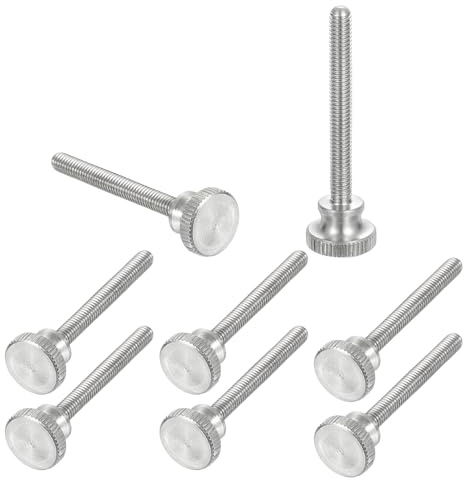 sourcing map Tornillos de pulgar moleteados M4 x 35 mm, tornillos de cabeza de diamante de acero inoxidable 304, pernos de cabeza moleteada métricos con perillas de agarre para el hombro, sujetadores